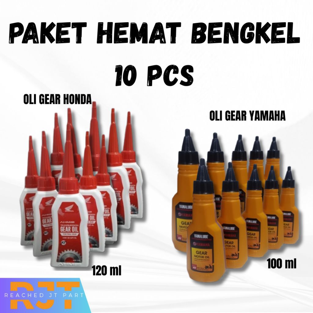 Paket Hemat 10 Botol Oli Gear / Oli Gardan Motor – AHM Gear & Yamalube Gear Oil, Beat, Vario, Mio