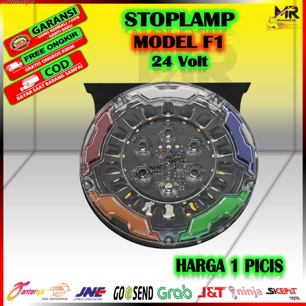 Lampu Stoplamp LED Variasi Stop lamp Rem Belakang Model F1 Bulat Nyala 5 Warna Terbaru LED Running R