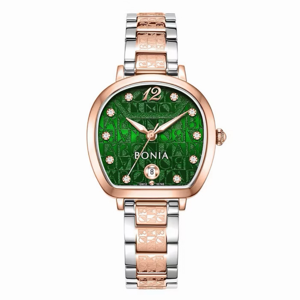 [RARE] Jam Tangan Wanita Bonia Sonia Green Monogram Dial