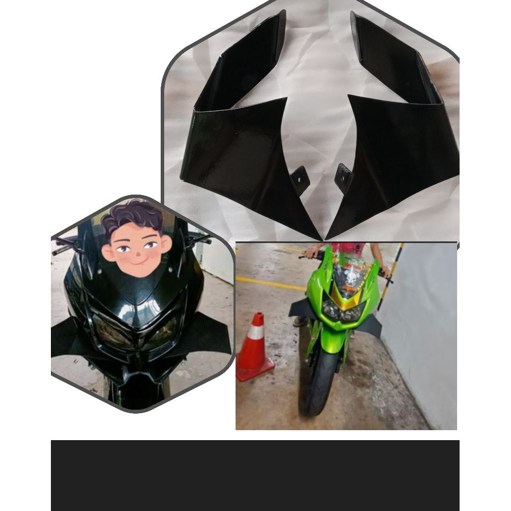 Winglet Aero Fairing Kawasaki Ninja 250 karbu model