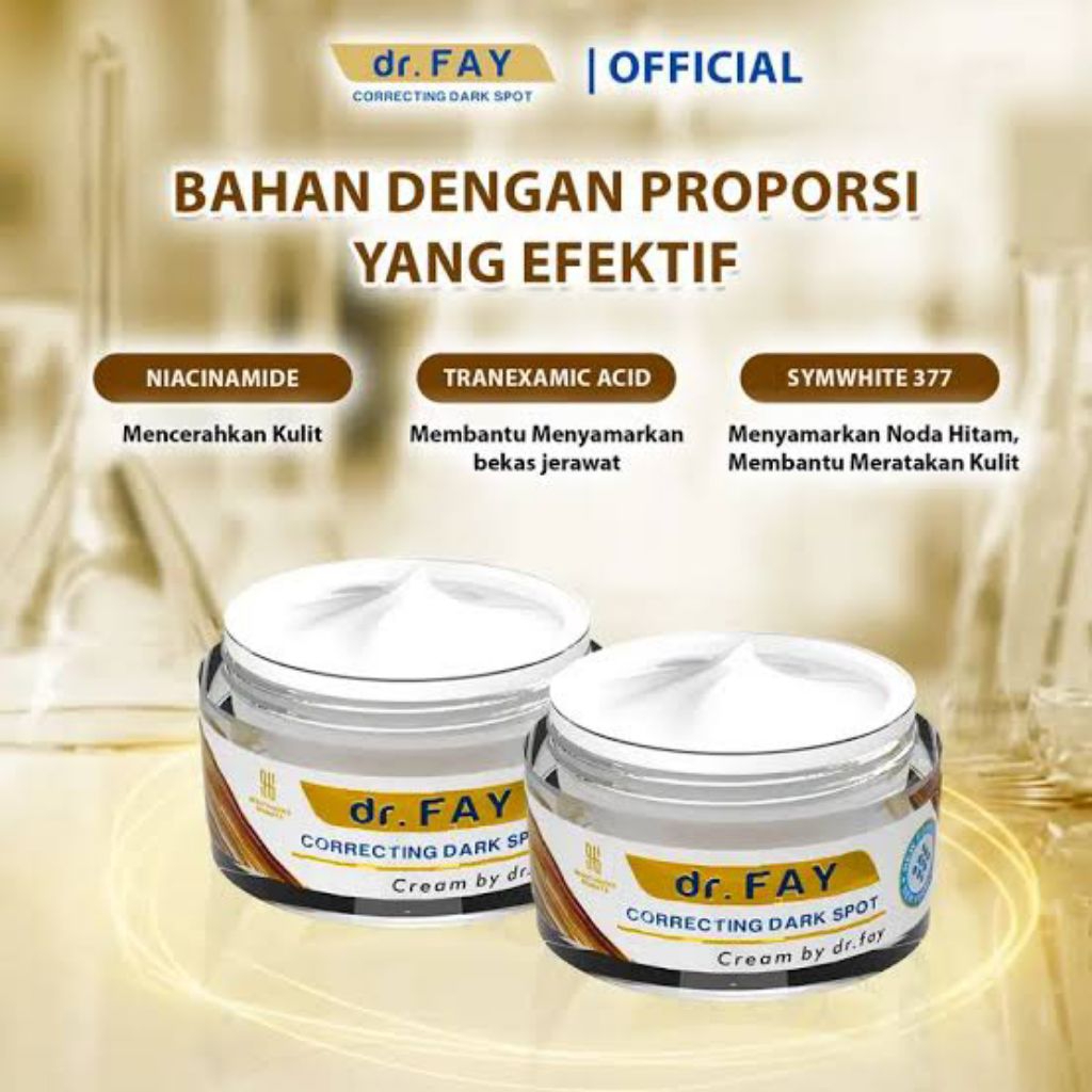 DR FAY PAKET 2 PCS [PROMO] DR FAY SKINCARE CREAM PENGHILANG FLEK HITAM BEKAS JERAWAT & BOPENG