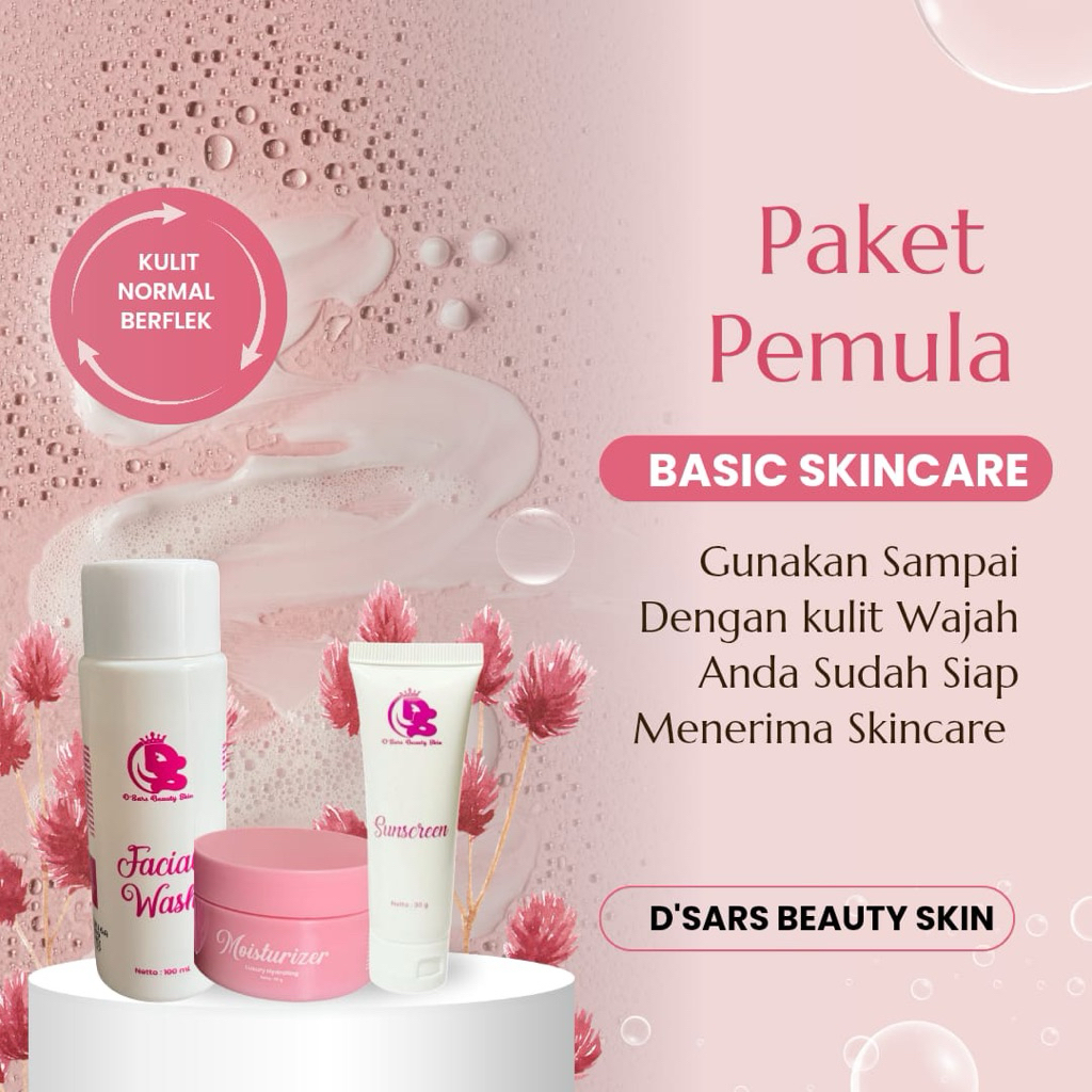 DSARS PAKET PEMULA MOISTURIZER+Sunscreen+sabun (Owner Dian Saraswati) skincare Dsars