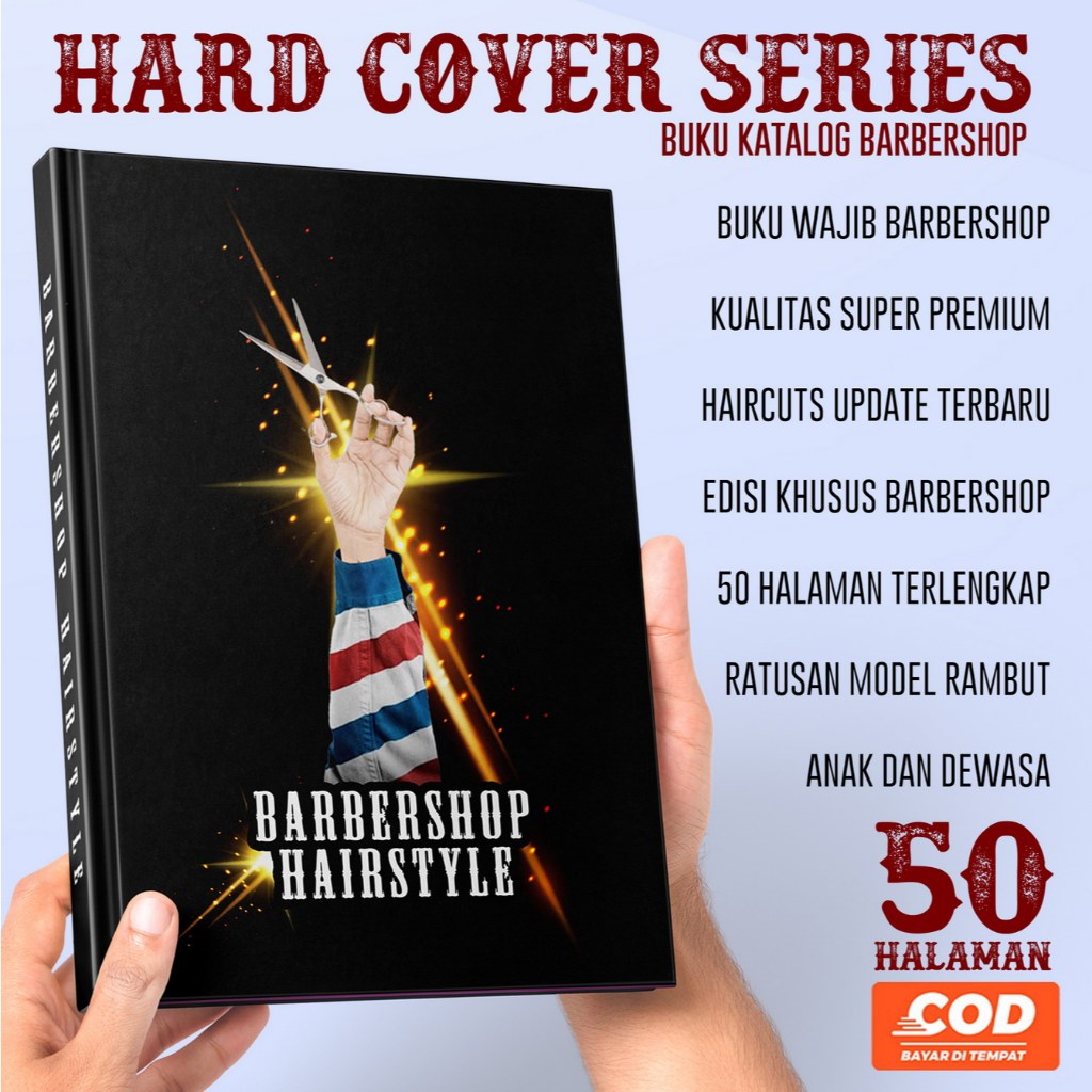 Buku Katalog Barbershop Edisi Hard Cover Tebal Ratusan Model Rambut Pria Terbaru 50 Halaman Extra Be