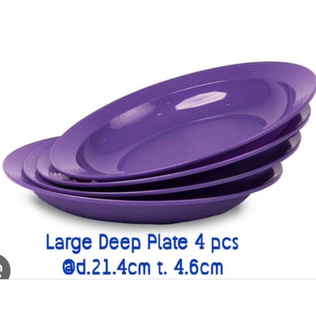 large deep plate isi 4 pcs PIRING TUPPERWARE blossom plate large deep plate