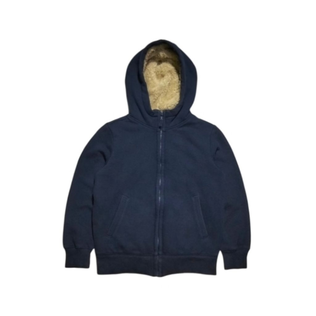 UNIQLO kids jacket Hoodie Zipper sherpa size 130 fit 7 - 8 th (P48xL41)