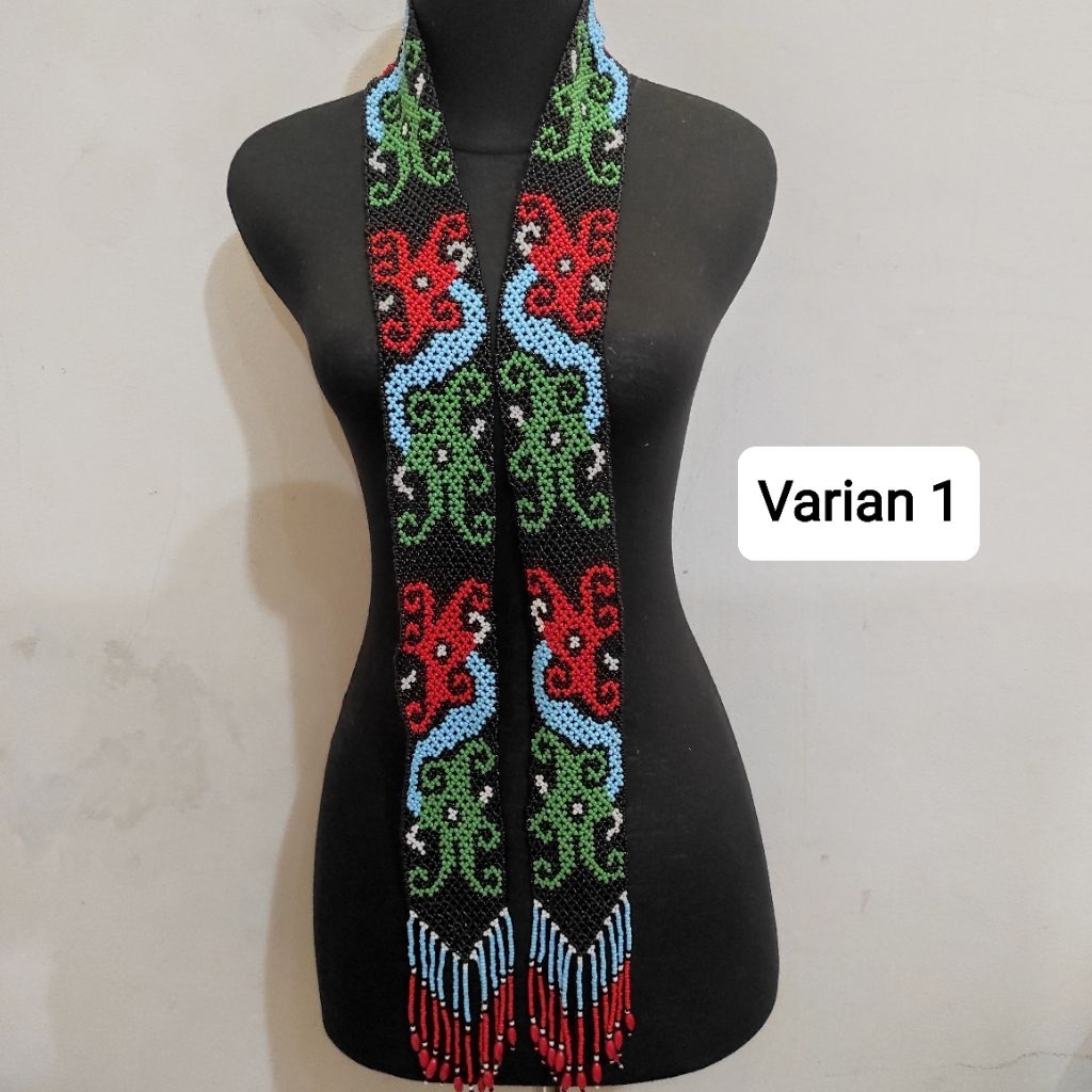 syal manik dayak kalimantan motif naga