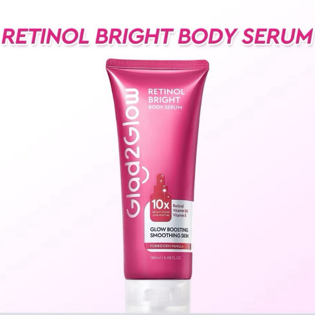 Glad2Glow Retinol Body Serum Body Lotion 10X Cerah Instant Absorb Whiten Tone Up All Day Bright Glow