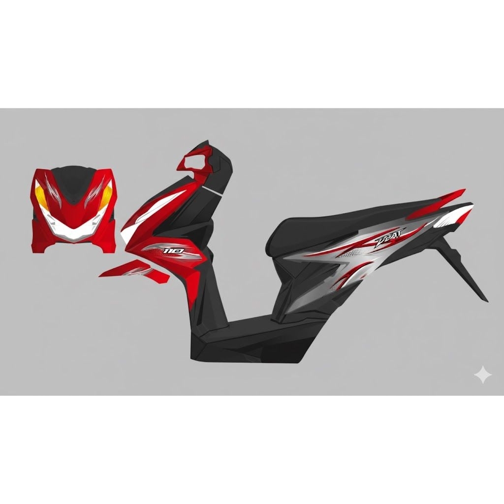 Striping transparan Vietnam style beat deluxe + Bonus Tambahan