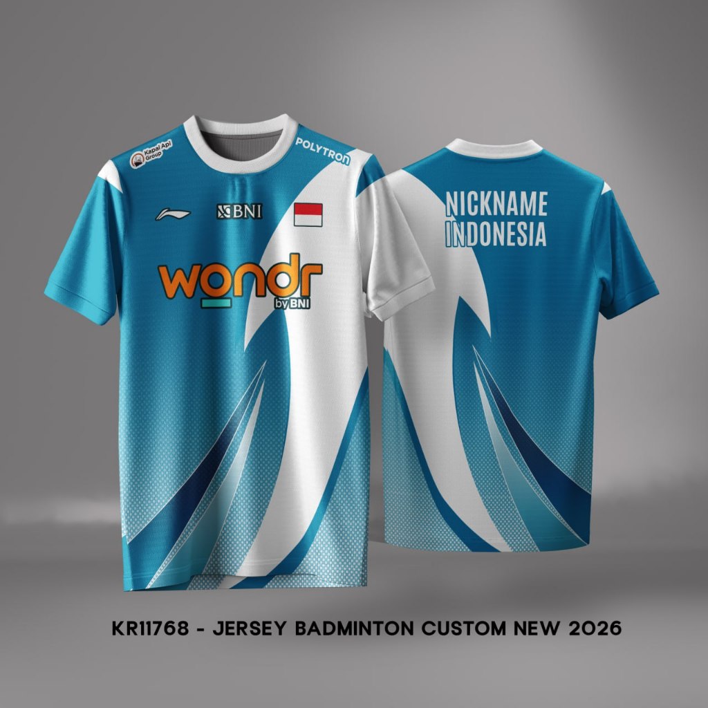 Jersey Badminton Gratis Custom Nama dan Logo