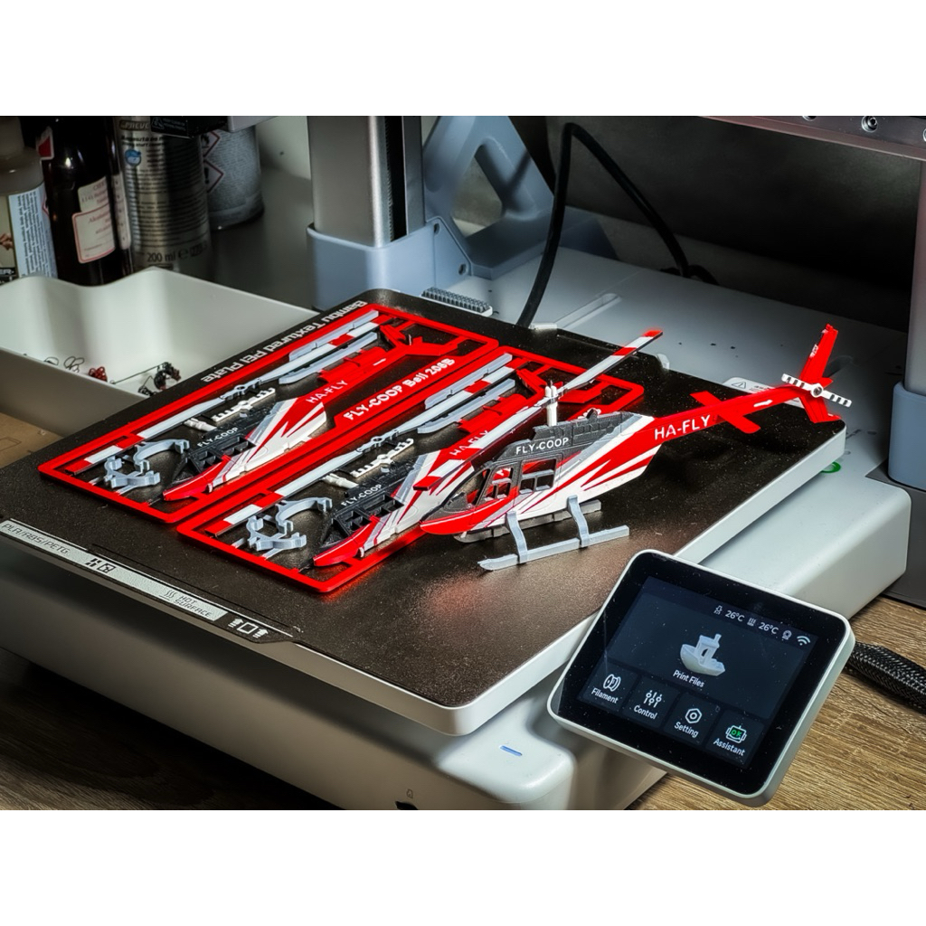 Mainan Bell 206B JetRanger Helicopter Kit Card – Miniatur Helikopter Bisa Dirakit