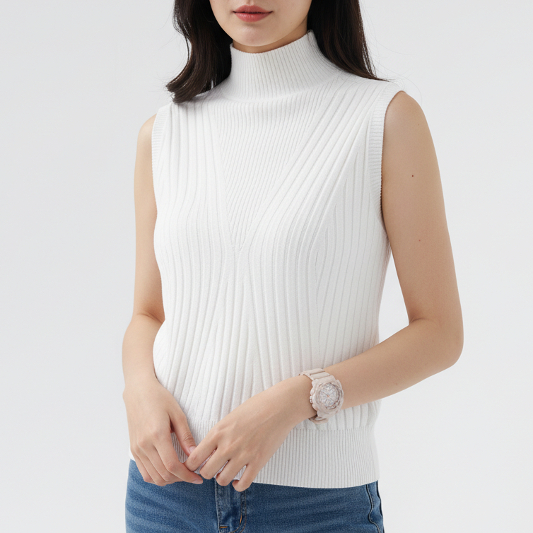 [TTEUDA] Inner Rajut Wanita Baju Dalaman Premium | Manset Knit Tanpa Lengan Model Garis Elegant | Tu