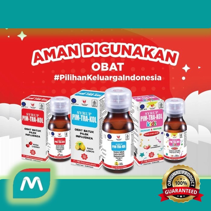 PIM-TRA-KOL SERIES ANAK DAN DEWASA CHERRY DAN LEMON 60 ML / PIMTRAKOL OBAT BATUK PILEK DEMAM PIM TRA