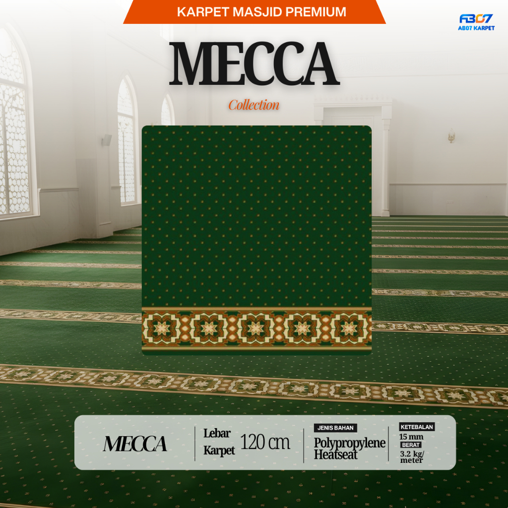 Karpet Masjid | Mecca | Kwalitas Standar - Lebar 120 cm