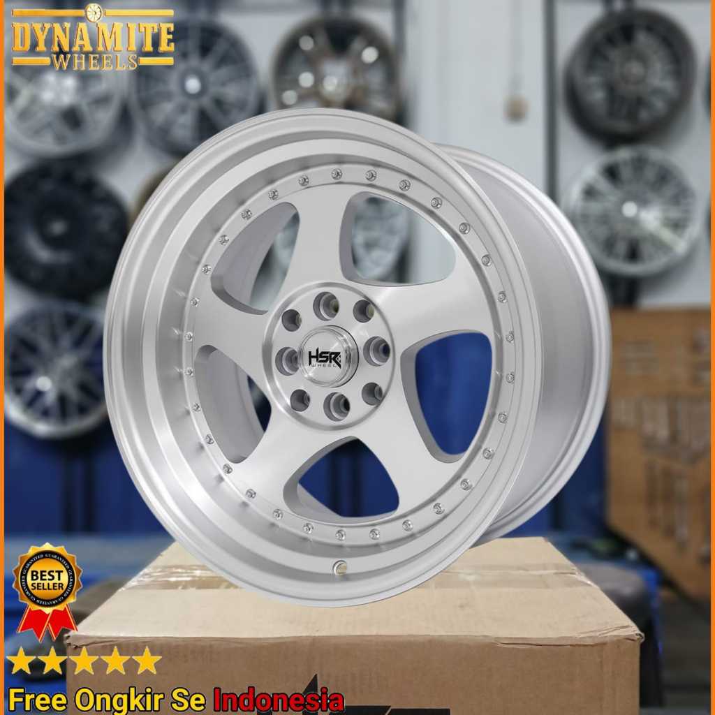 Velg Mobil Celong Ring 17 Type WAVE R17 H8X100-14.3 || SILVER DASH MACHINE FACE LIP