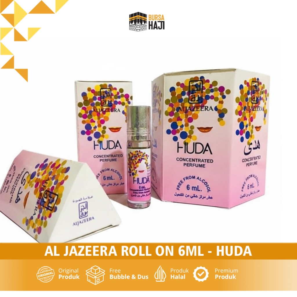 Al Jazeera Roll On 6ml Huda Min - 3 Pcs Aroma Feminim, Non Alkohol, Tahan Lama