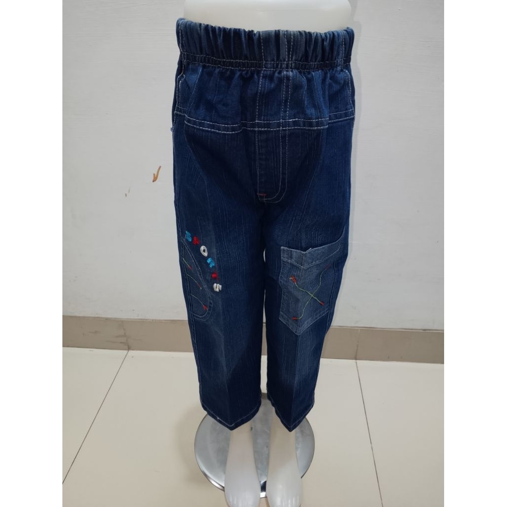 celana panjang Levis 7/8 atau di bawah lutut full karet tanpa tali serut anak laki laki dan perempua