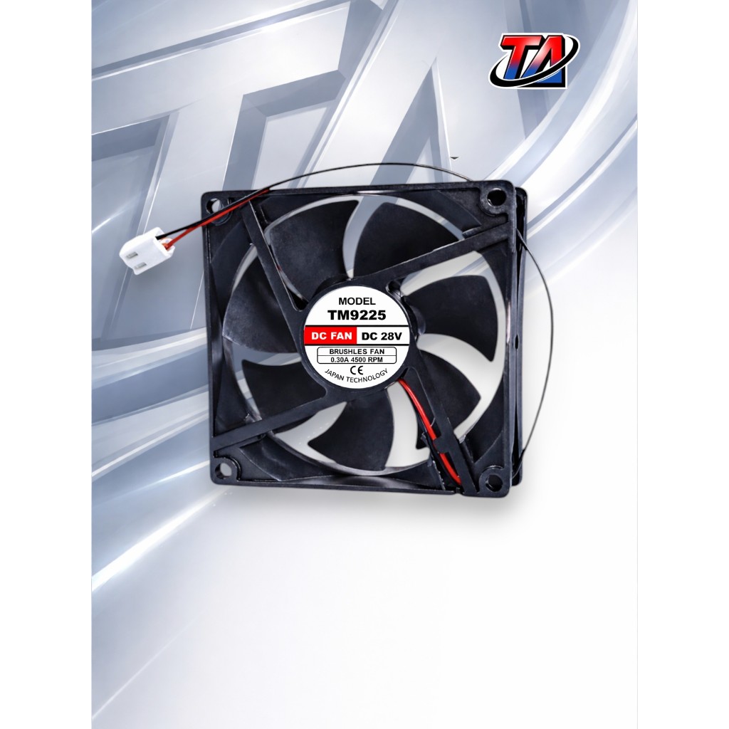 FAN 9x9 cm DC 12V 24V 28V 48V / KIPAS DC Cooler 28 VOLT MESIN LAS / CNC / INDUSTRI 90X90MM BRUSHLESS