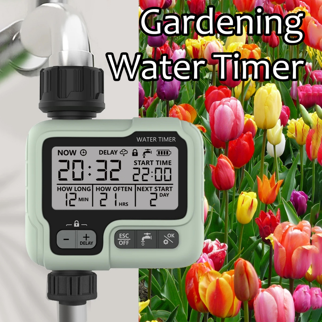Timer Irigasi Taman Digital - Timer Penyiraman Taman Digital - Timer Keran Digital - Timer Taman Dig