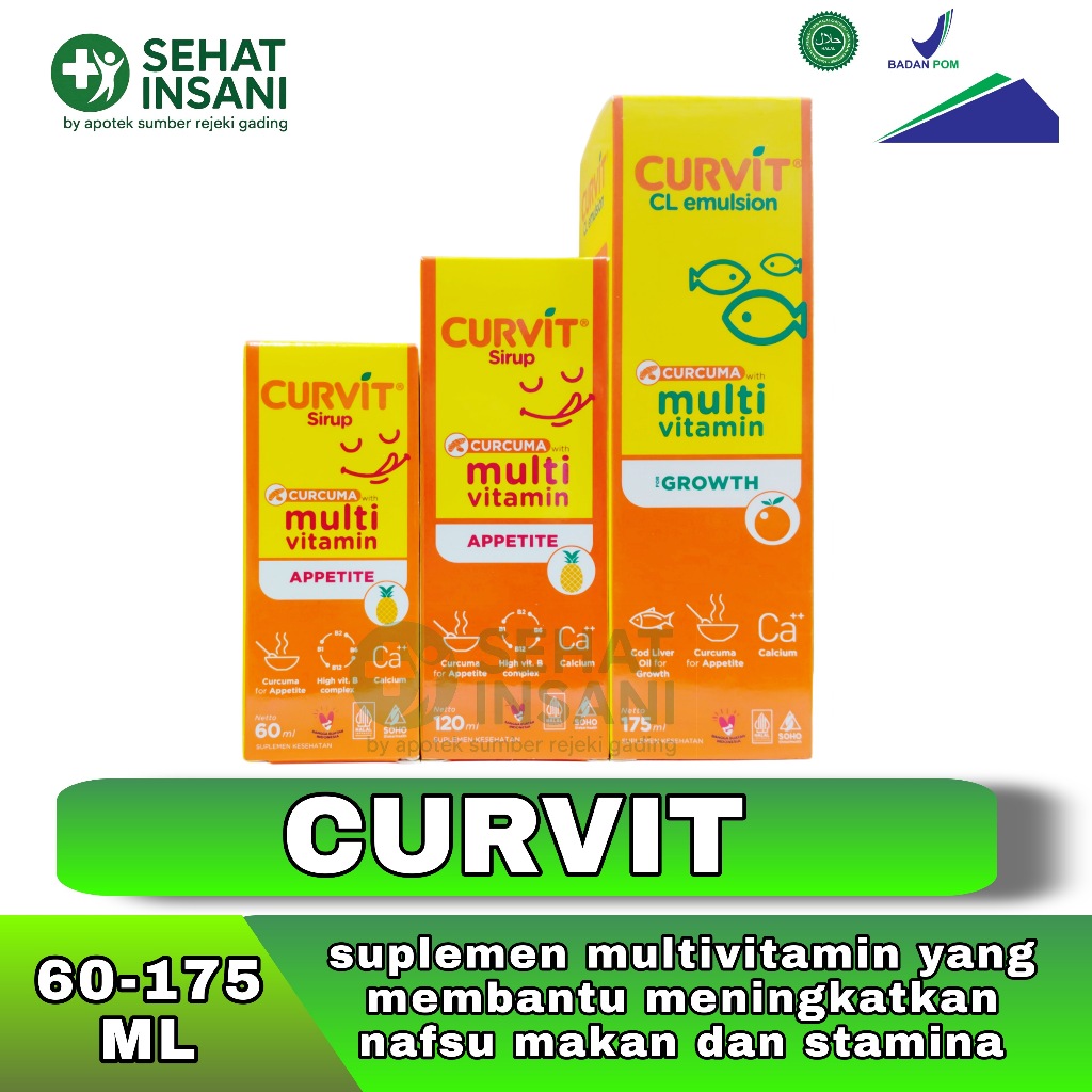 Curvit Sirup - Vitamin Nafsu Makan Dewasa & Anak / Multivitamin+Minyak Ikan