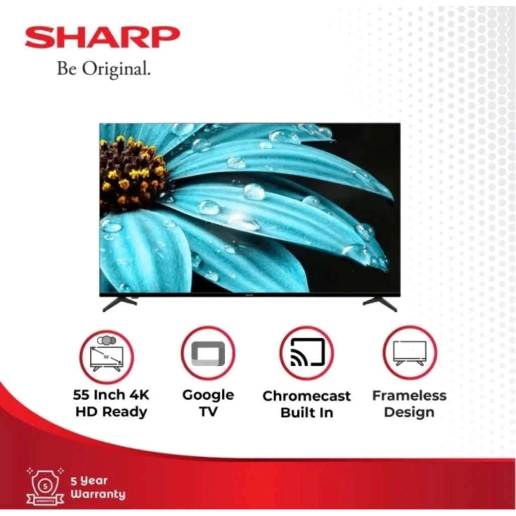 Sharp LED Sharp 55 Inch tv Android 4K 4T-C55HJ60001I TV HD Ready Garansi 5 Tahun