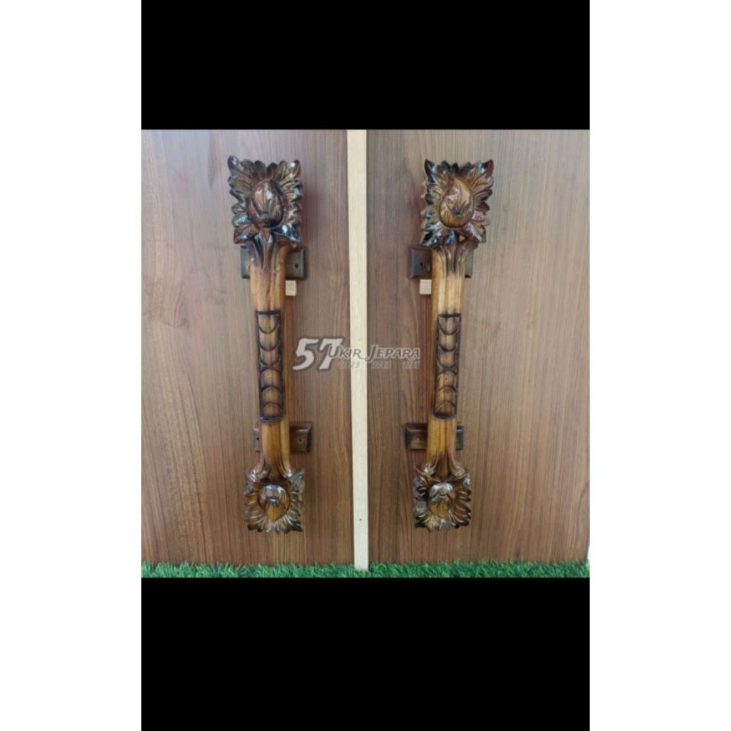 Handle Pintu Kayu Jati - Tarikan Pintu Kayu Jati Full Ukir
