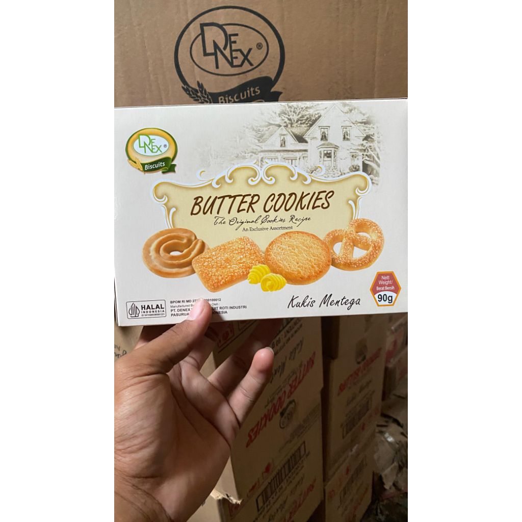 (1karton)Denex butter cookies kemasan 90gram | 1karton Denex butter cookies isi 24 box