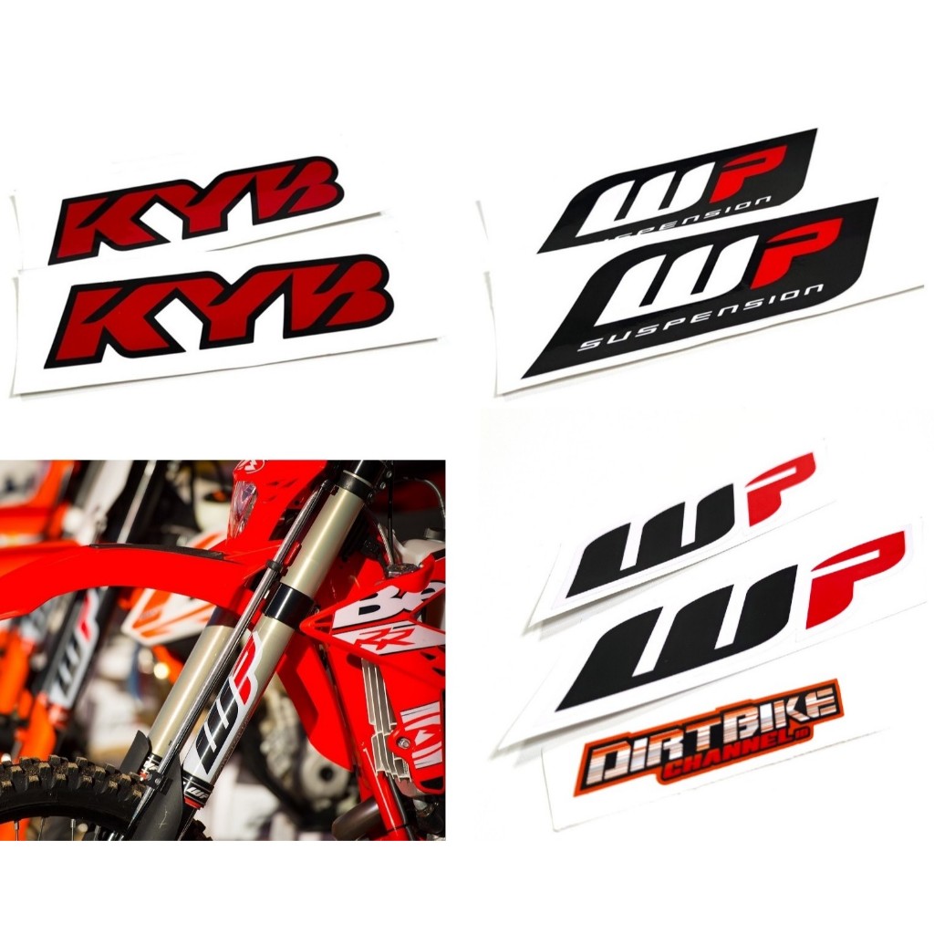 Sticker USD SHOCK DEPAN WP KAYABA KYB KLX DT CRF 150 WR YZ KTM KX 3M/ORAJET