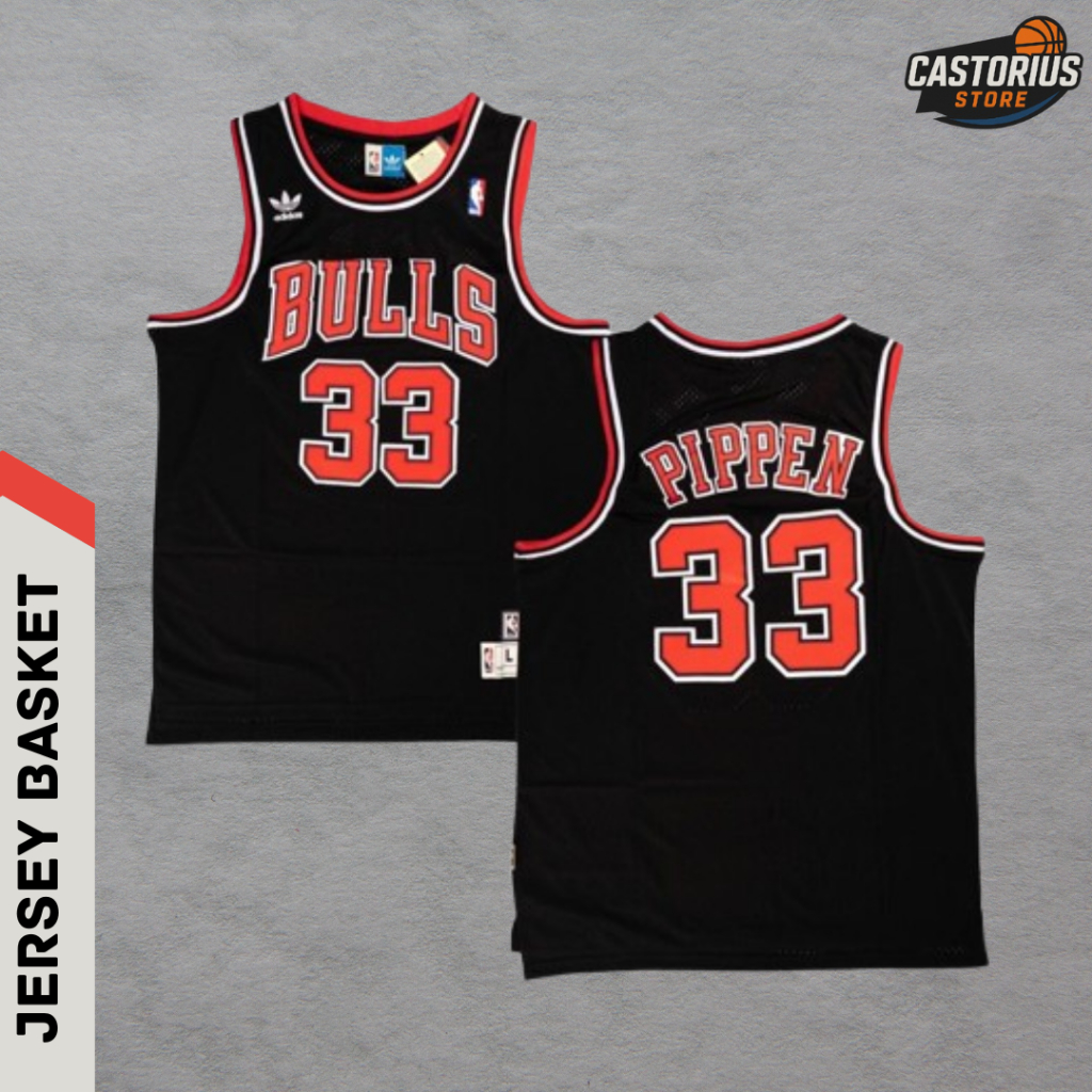 JERSEY PIPPEN JERSEY BASKET CLASSICS CHICAGO BULLS SCOTTIE PIPPEN - BULLS HITAM SCOTTIE PIPPEN #33
