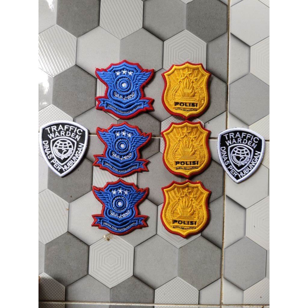 Atribut POLISI || Bordir 3D Atribut POLISI dengan beberapa Logo.