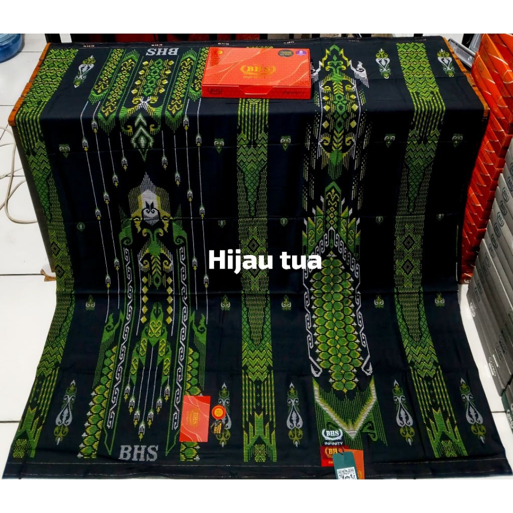 Sarung BHS Infinity VKE Motif Gerimis Kembang Hijau Tua - Original BHS