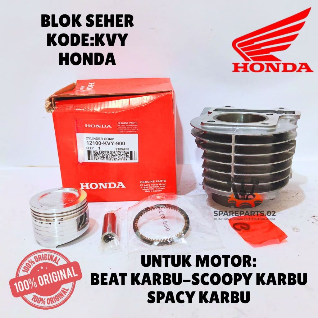 BLOK SEHER ORIGINAL HONDA KODE KVY, BLOK SEHER BEAT KARBU, SCOOPY KARBU, SPACY KARBU