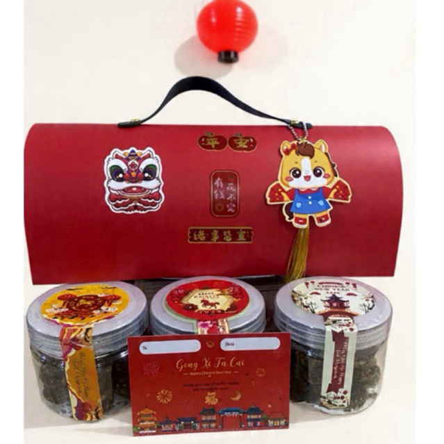 Box Imlek dos kue bolu gulung kue kering 600 mil dos hampers CNY