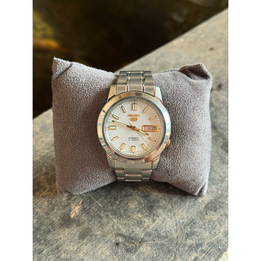 Seiko 5 SNK White Dial Automatic Jam Tangan Pria Bekas Original