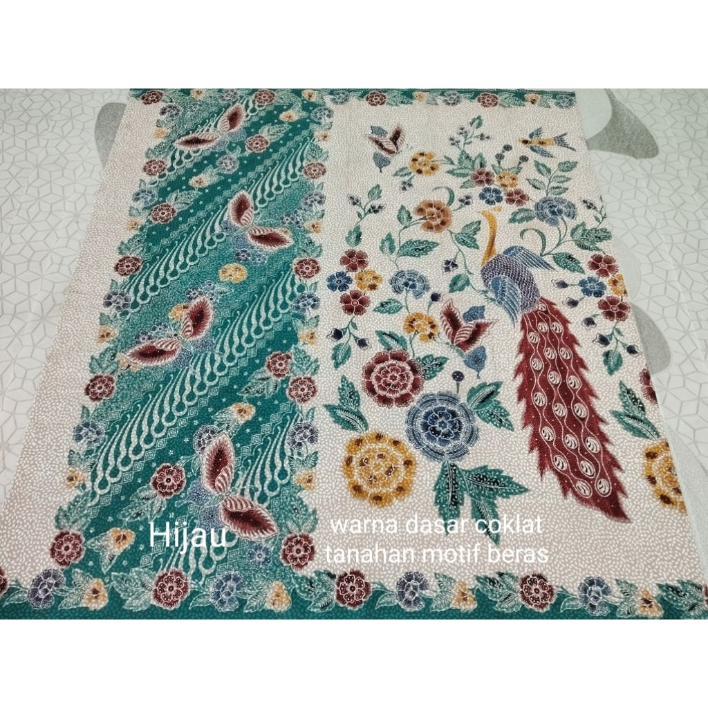 Kain Batik Encim motif burung merak asli motif Pekalongan