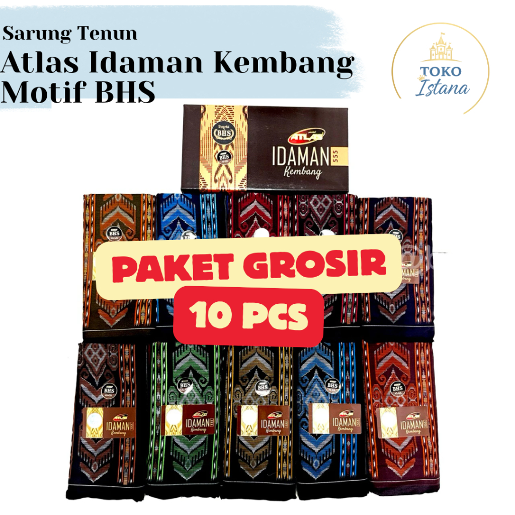 Sarung Atlas Idaman Harmoni GROSIR 10 PCS
