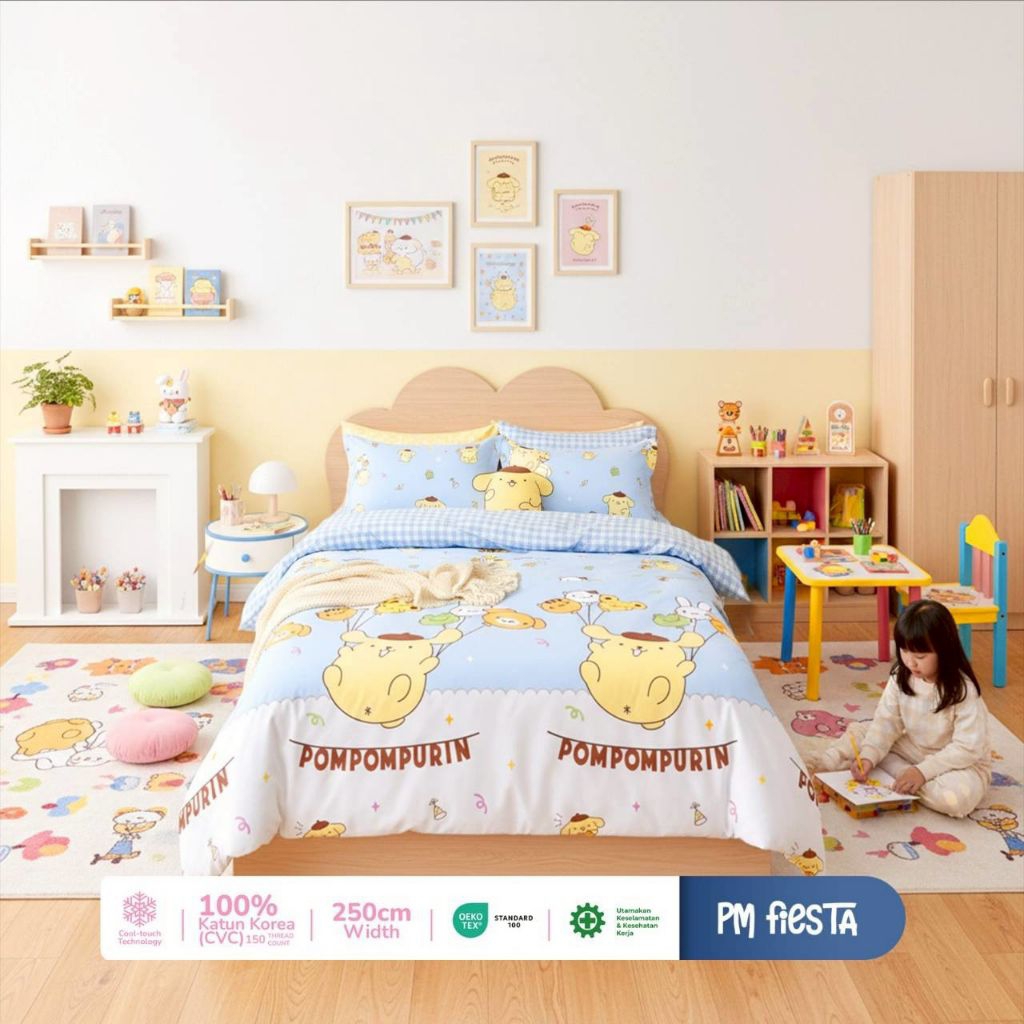 SEPRAI sprei Bahan katun cvc Lokal Star Collection Snoopy Snopy  Shark ikan hewan laut Animal Labubu