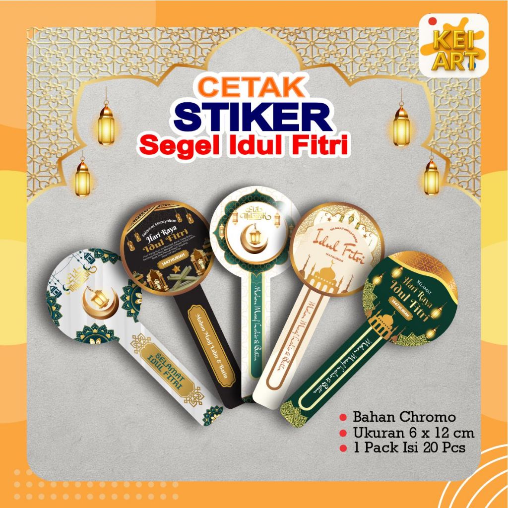 (20PCS) Sticker Idul Fitri Sticker Segel Toples Lebaran Kue Kering Ramadan