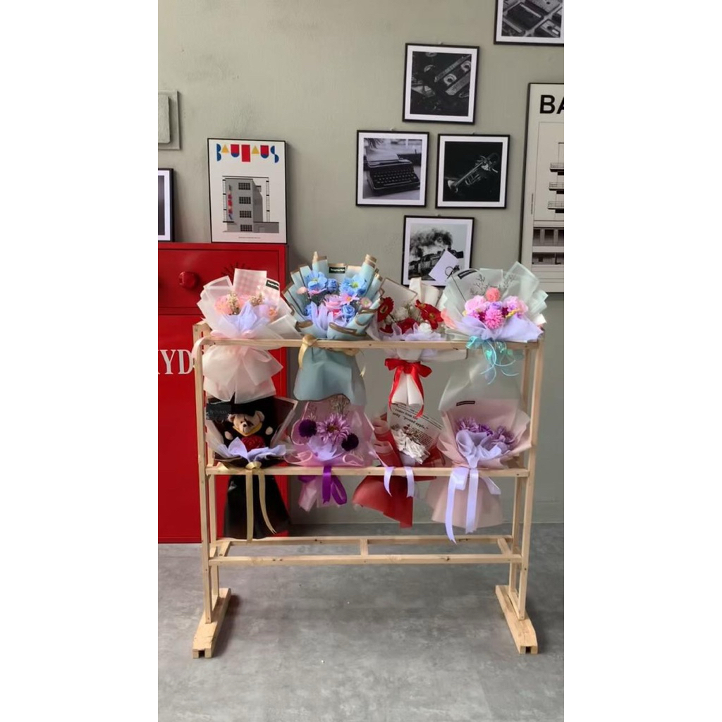 Rak buket 3 susun / Rak Buket minimalis / Rak buket simpel Aesthetic