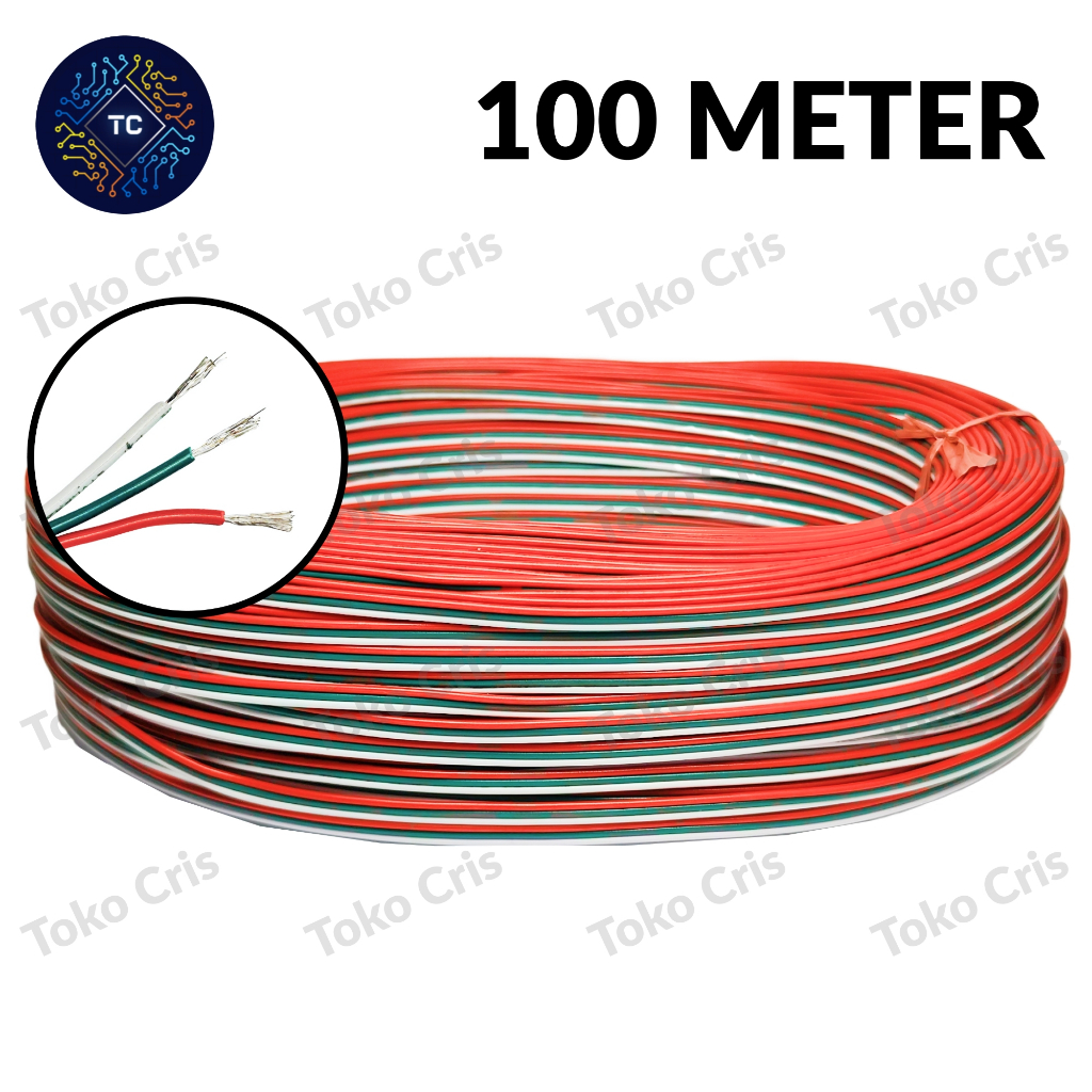 Kabel RGB 3 Jalur AWG 22 100 Meter / Kabel Addressable RGB AWG 22 / Kabel 3 Pin 100m