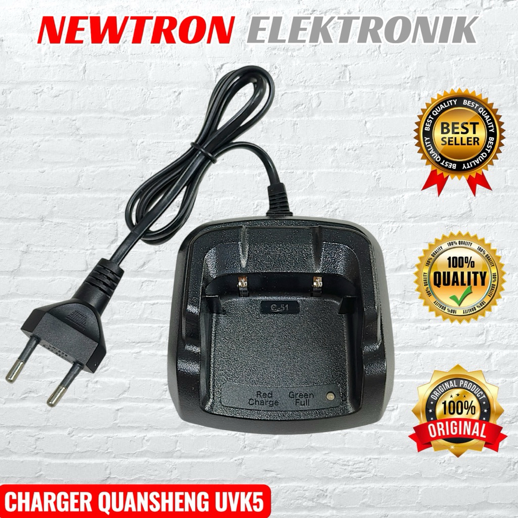 Charger HT Quansheng UVK5 UVK6 Original Asli Compatible KSUN UV60D UV-60D TEXAS TX3 SCOM FC5 FC6 FC9