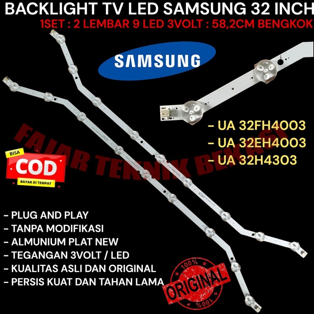 LAMPU BL BACKLIGHT LED TV SAMSUNG 32 INCI 9 MATA BENGKOK UA 32FH4003 - UA 32EH4003 - UA 32H4303