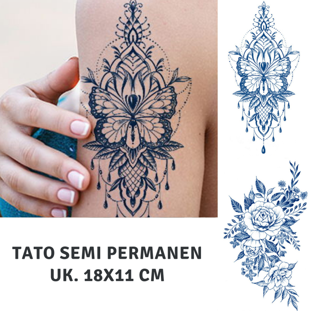 Stiker Tato Semi Permanen 18x11cm | Waterproof | Tato Tahan Lama