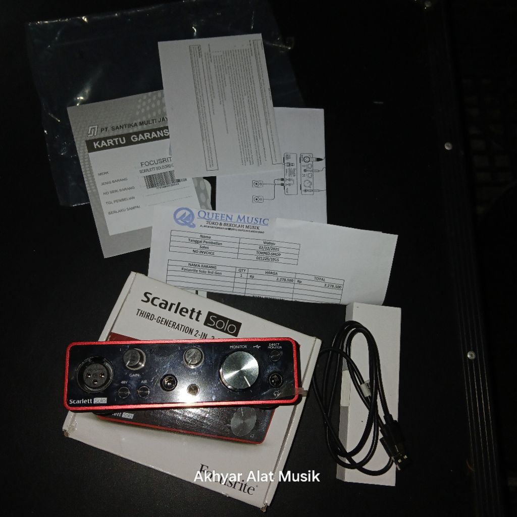 Soundcard Focusrite Scarlett solo gen3 Segel Mulus USB Soundcard