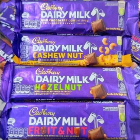 Cokelat Cadbury DAIRY MILK 62 gram (Random)