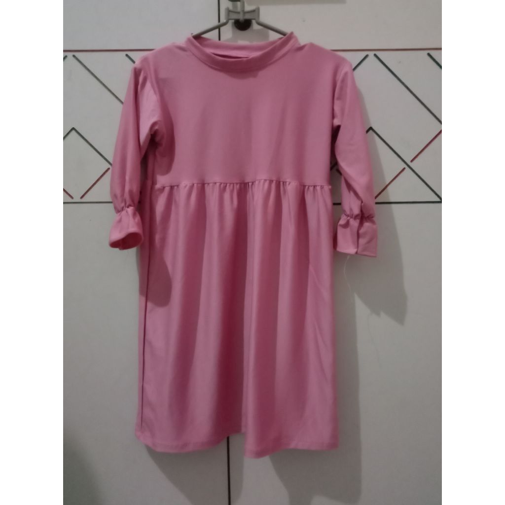 preloved set gamis hijab anak bahan jersey usia 1 tahun