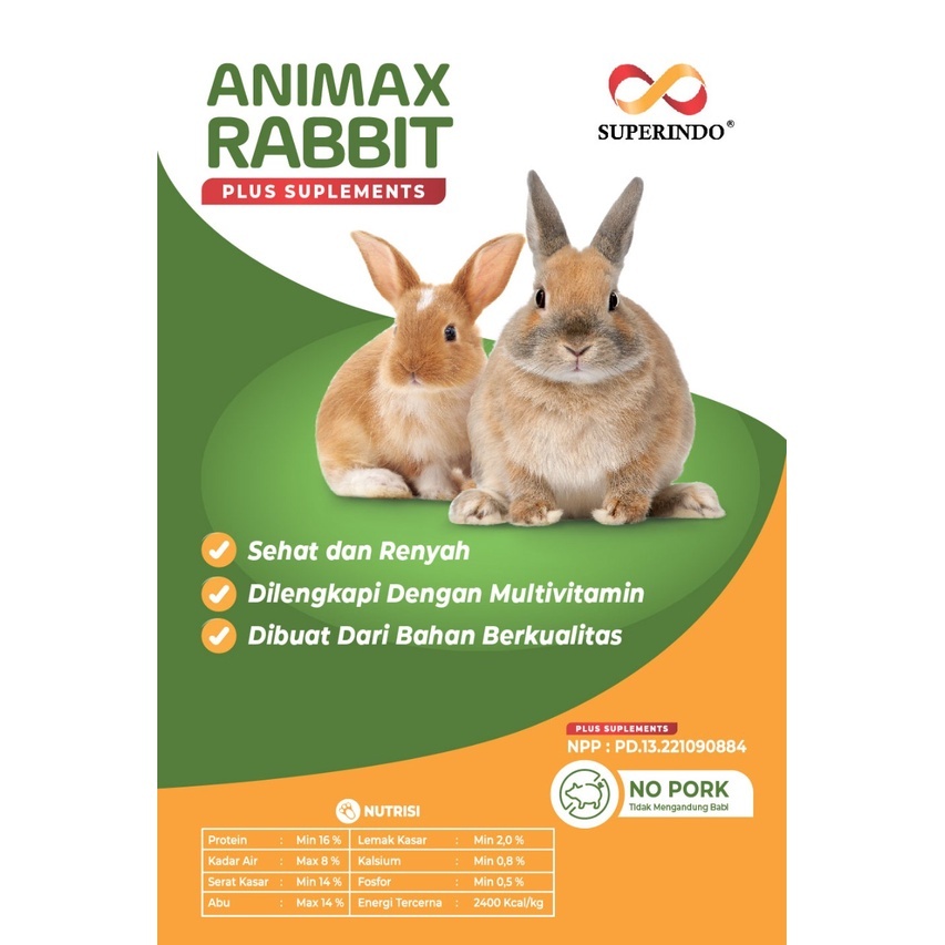 ANIMAX PLUS Rabbit Food 10 Kg Pakan Pelet Kelinci / Animax Rabbit