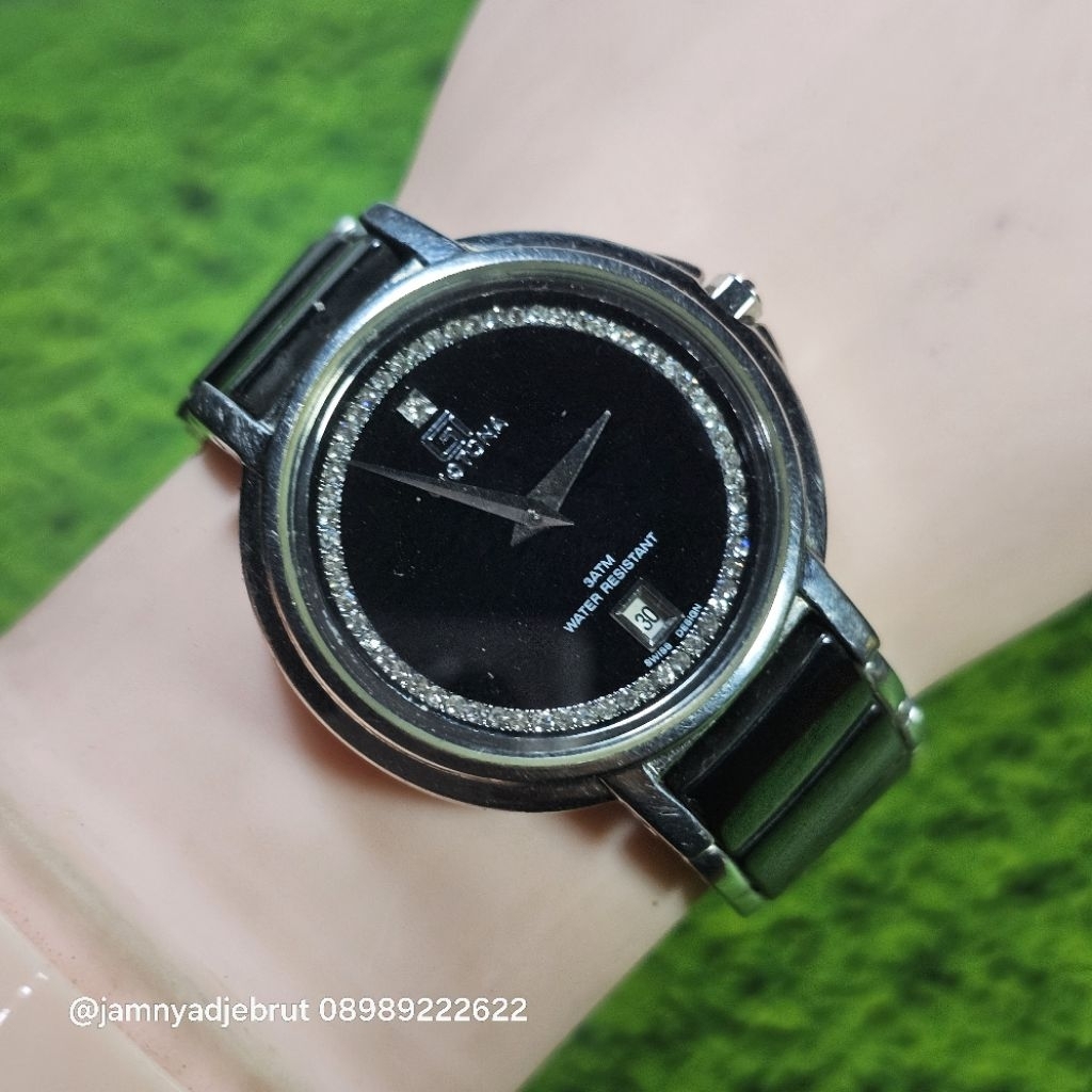 Jam Giotona GT-7295L Silver Black Ceramic Bekas