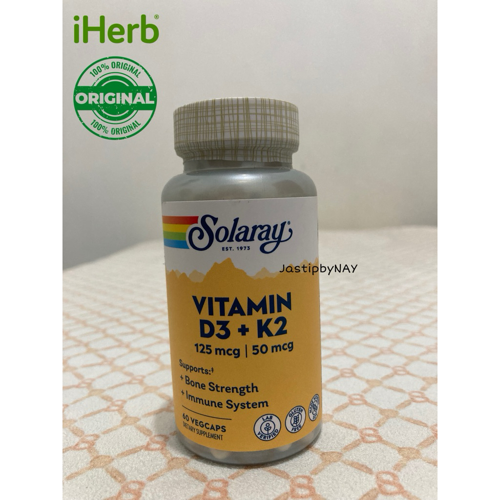 Solaray Vitamin D3 5000 IU + K2 50 mcg - 60 Kapsul - ORIGINAL iHerb