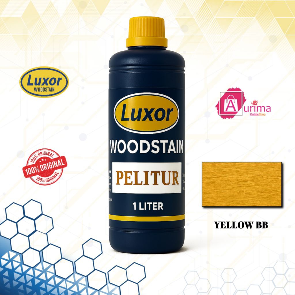 CAT KAYU LUXOR WOODSTAIN YELLOW BB 1LITER - CAT PELAPIS CAT DEKORATIF KAYU BERKUALITAS ORIGINAL