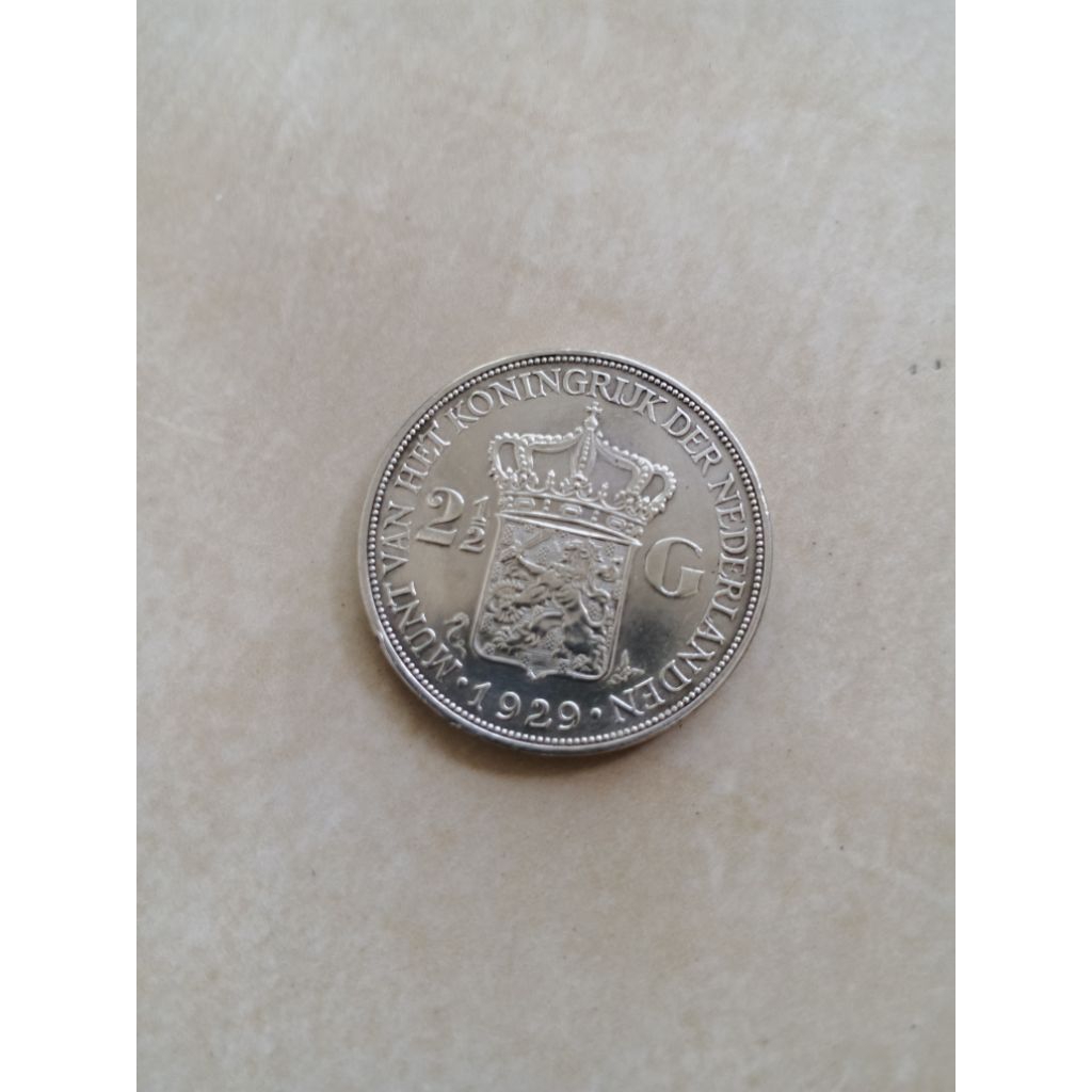 coin kuno Wilhelmina 2,5 gulden 1933.